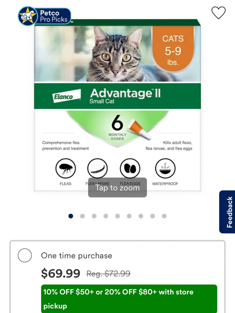 Advantage II Small Cat Flea Treatment - 10 Monthly Doses Total